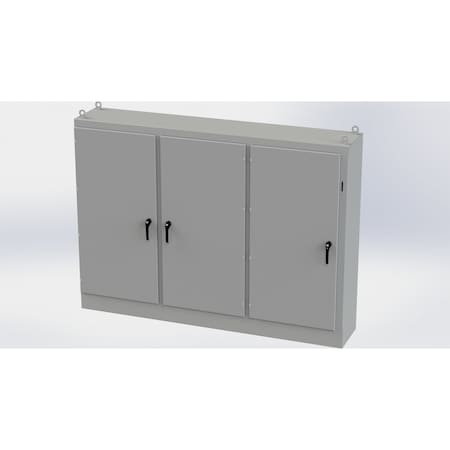 Saginaw Control & Engineering 3 Point Latch with Coinproof/Padlock Handle Electrical Enclosures, 72 in H, 18 in D, 99-1/2in W SCE-72XM3EQ18G